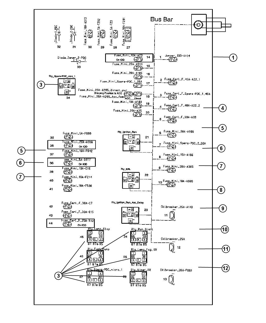 Diagram Power Distribution Center. for your 2002 Chrysler 300  M 