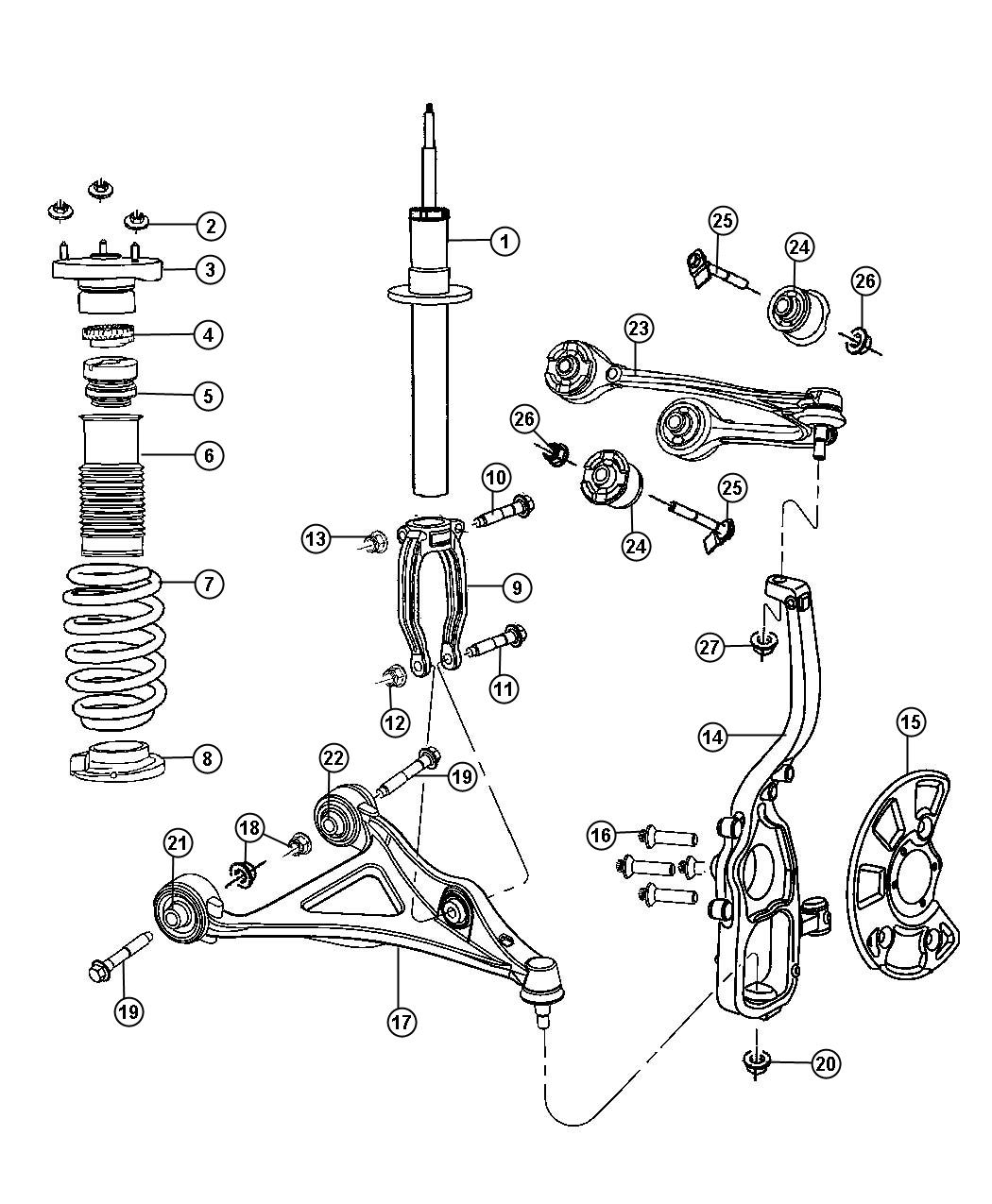 Diagram Suspension, Front [Super Track Pak]. for your 2006 Dodge Charger   