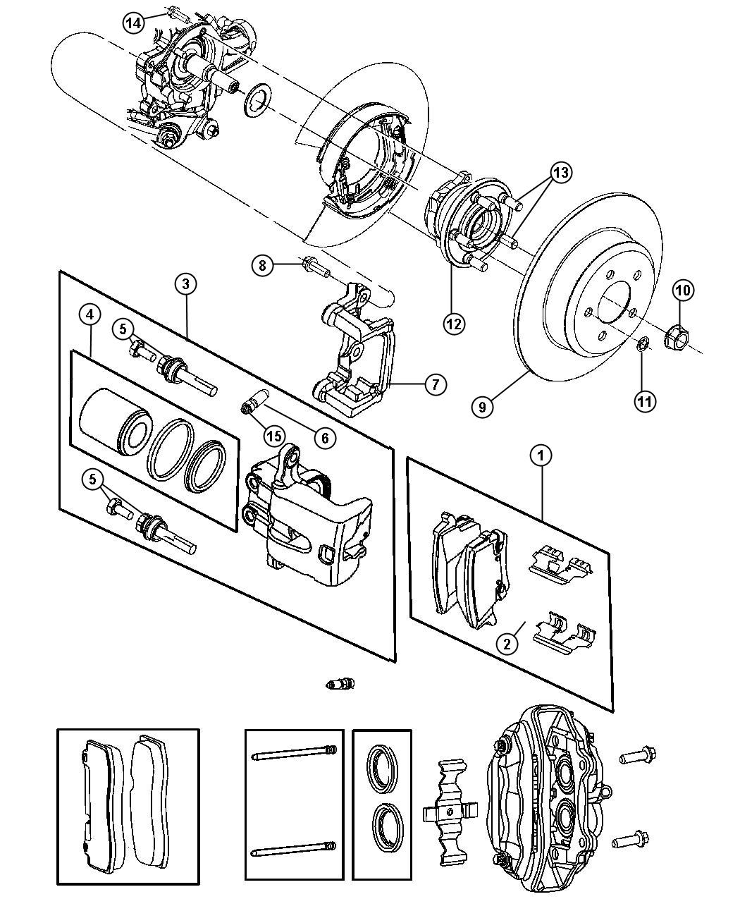 Diagram Brakes, Rear, Disc. for your 2001 Chrysler 300  M 