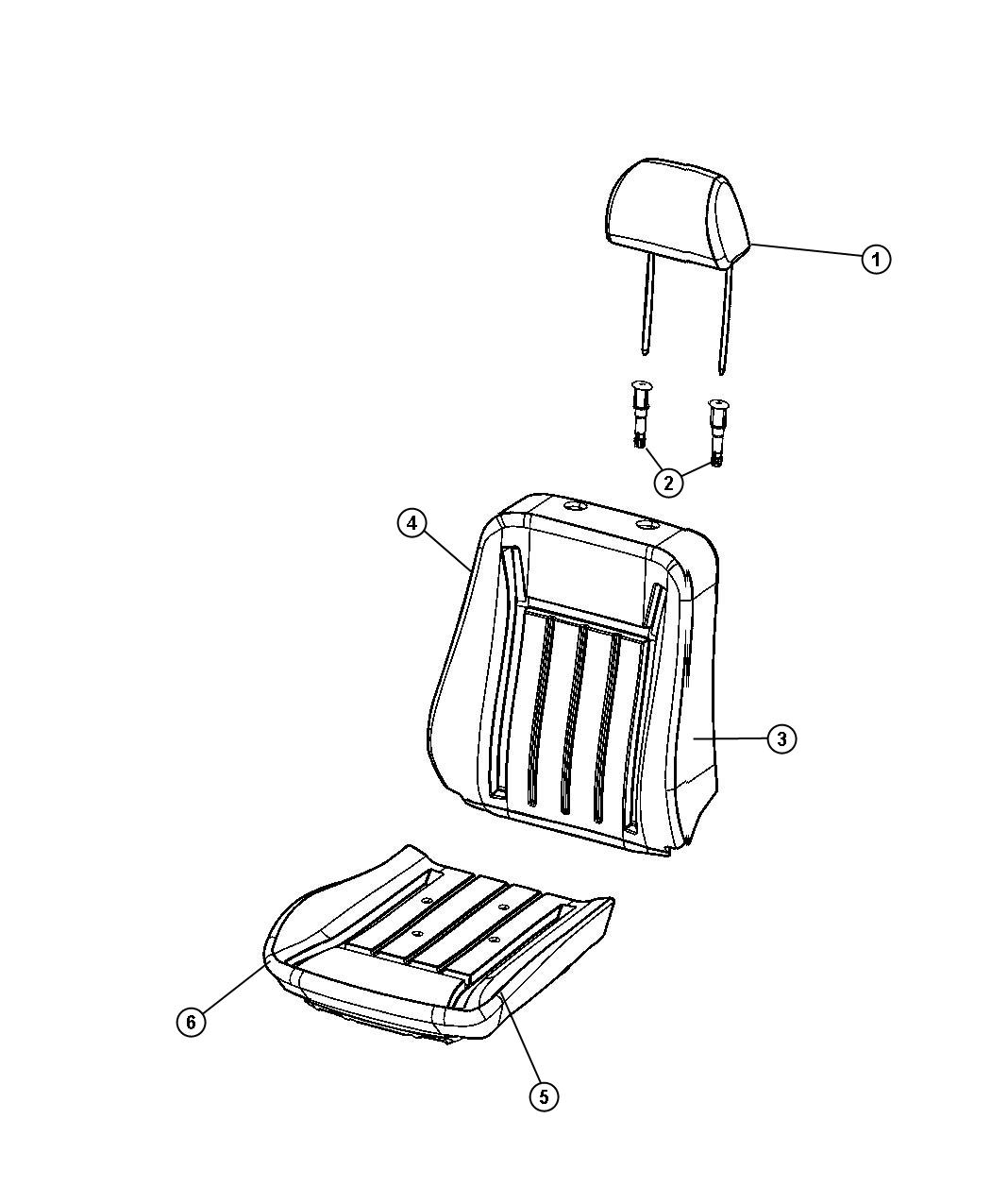 Diagram Front Seat - Bucket -Trim Code [Q5]. for your Chrysler 300 M 