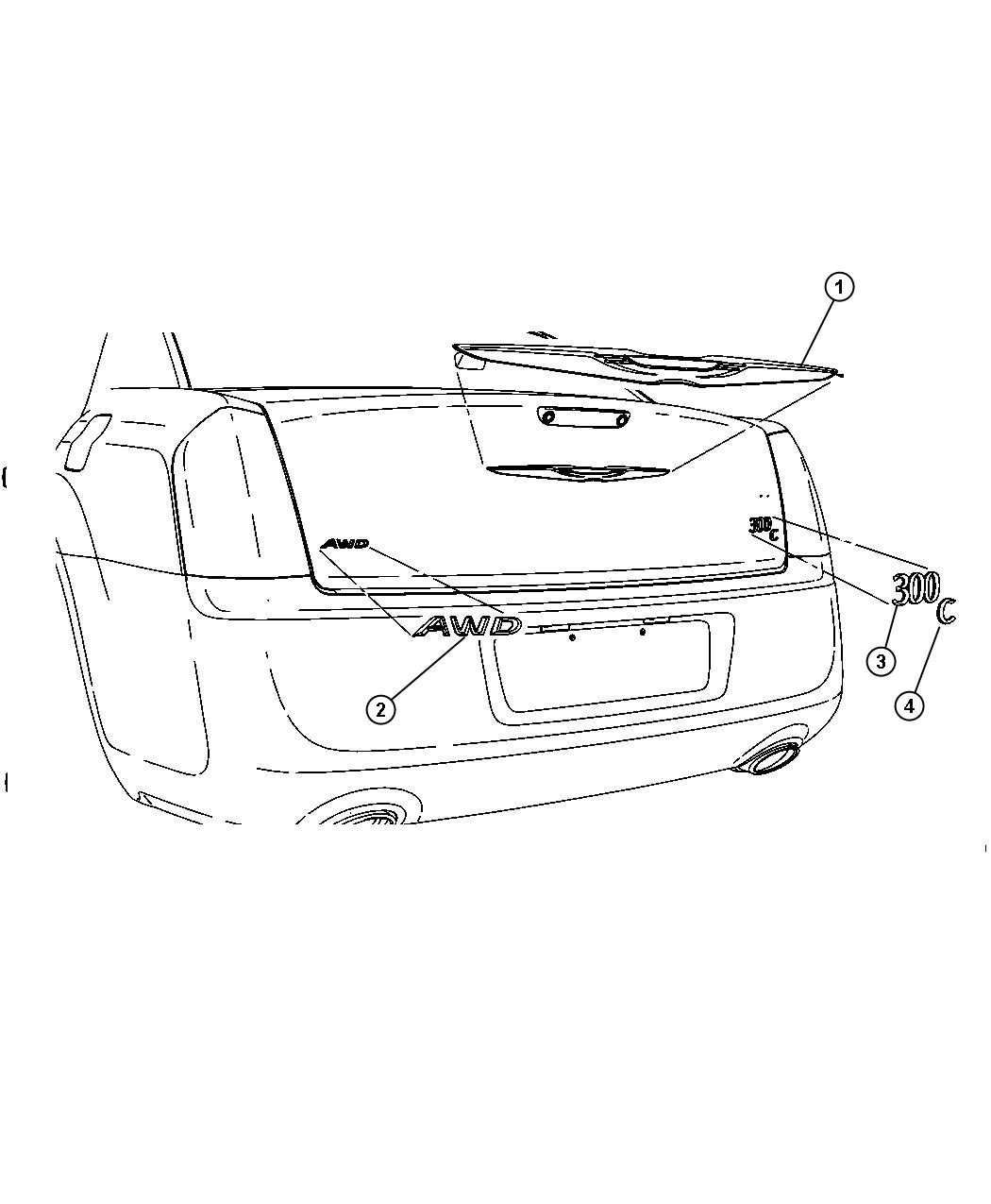 Diagram Nameplates, Emblems and Medallions. for your 2013 Chrysler