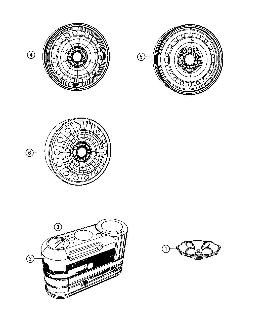 Diagram Spare Wheel Stowage. for your Dodge Charger  