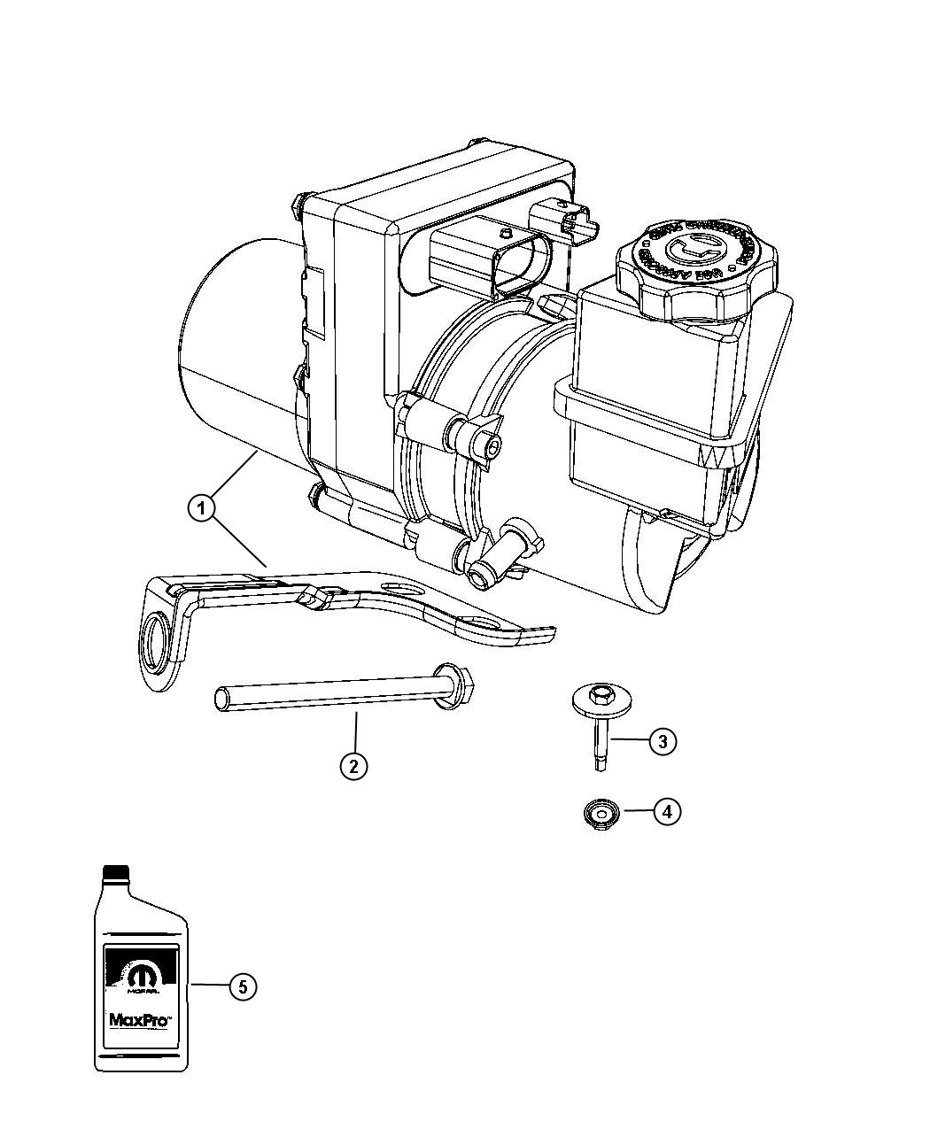 Power Steering Pump and Reservoir. Diagram