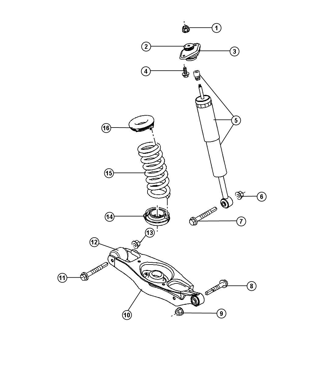 Diagram Rear Shocks,Spring Link. for your 2004 Dodge Grand Caravan   