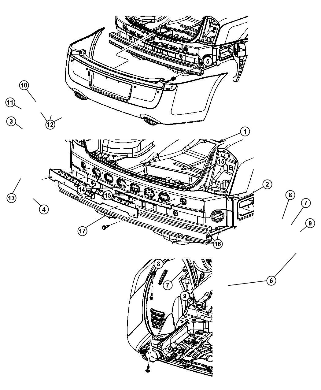 Diagram Fascia, Rear. for your 1999 Chrysler 300  M 