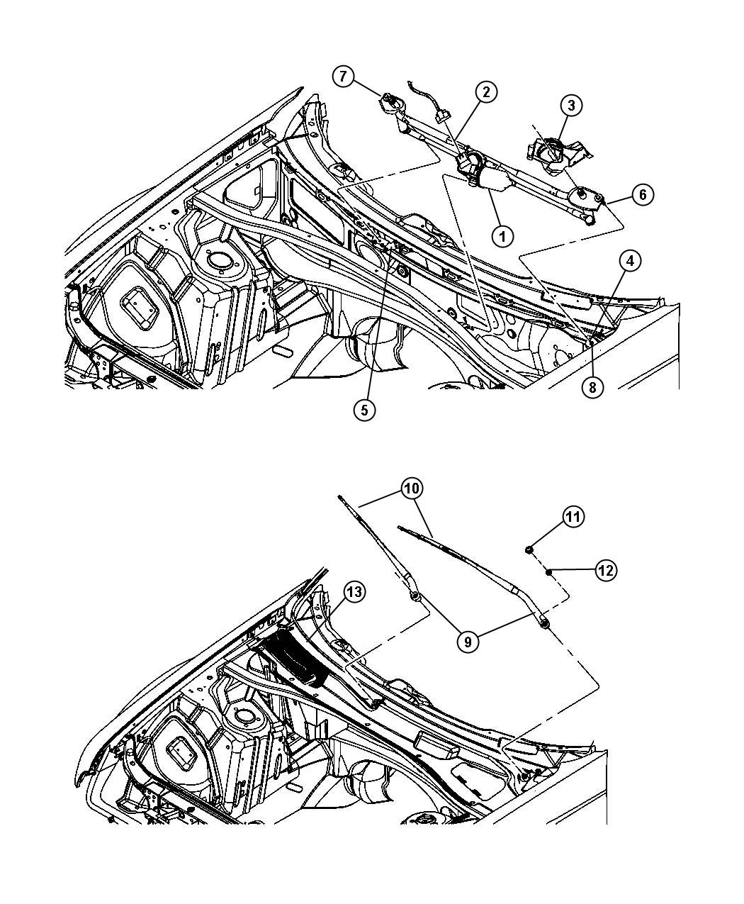 Wiper System Front. Diagram