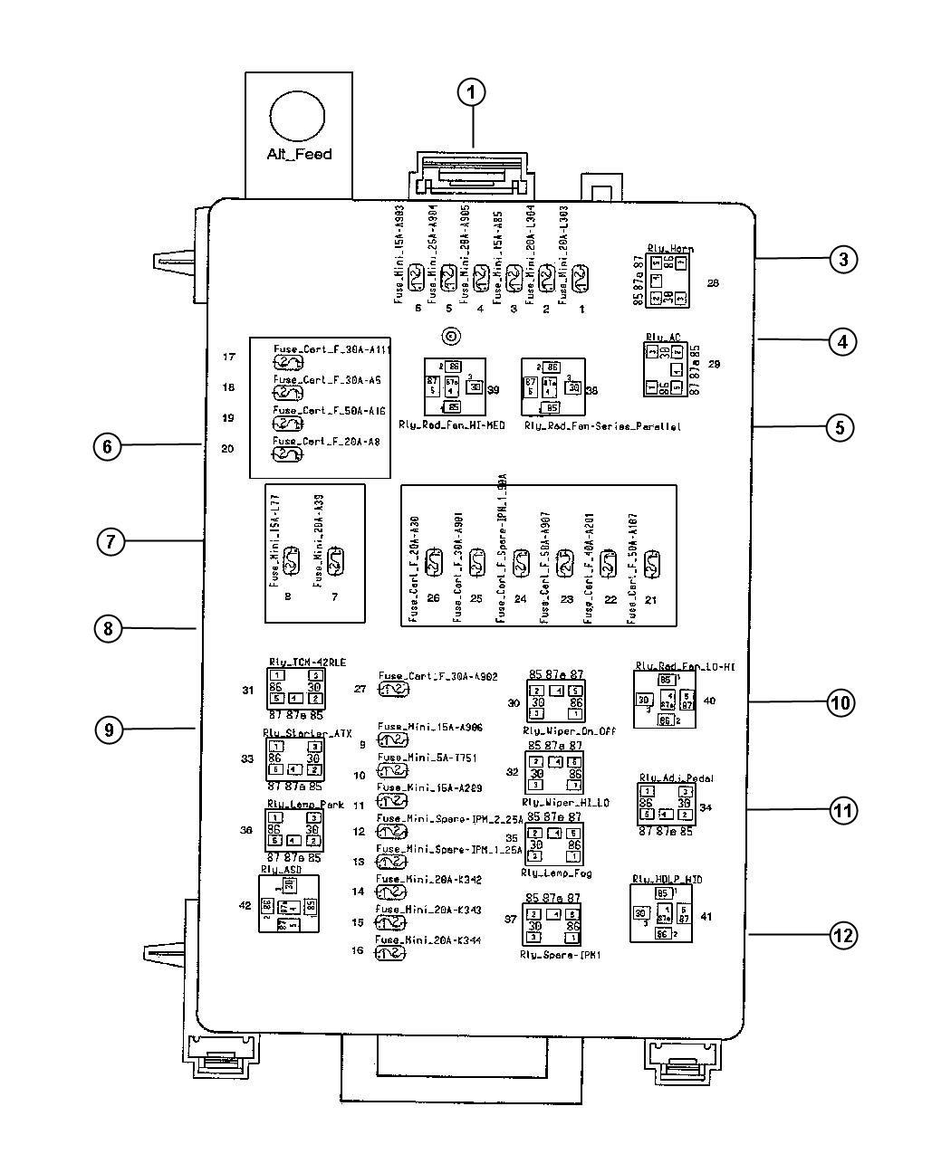 Diagram Power Distribution Center. for your 2002 Chrysler 300 M  