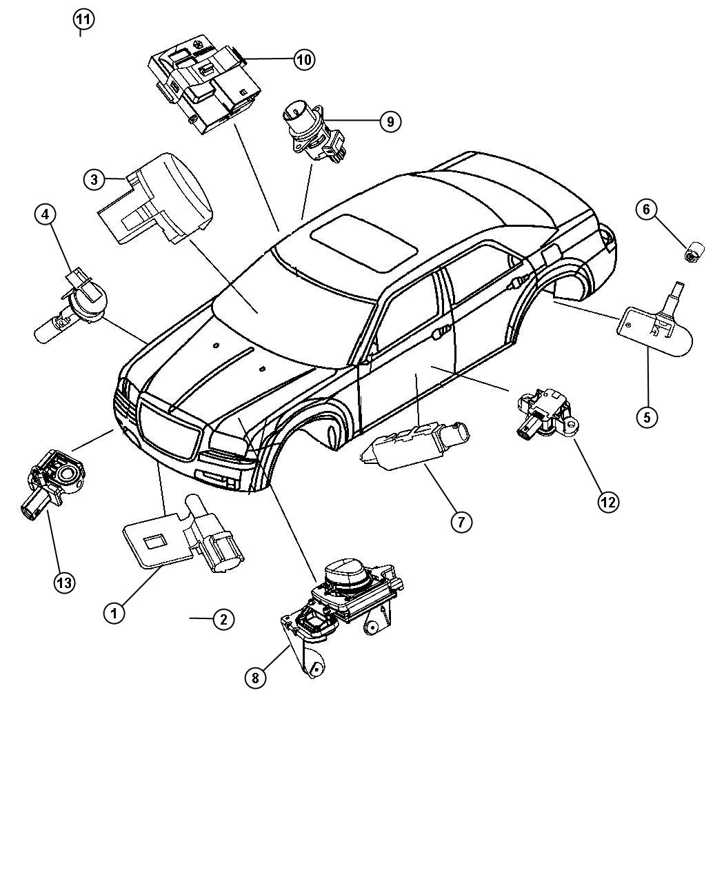 Diagram Sensors Body. for your Dodge Charger  