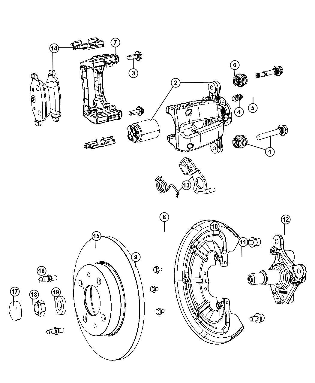 Diagram Brakes, Rear, Disc,FWD/AWD. for your 2007 Ram 1500   