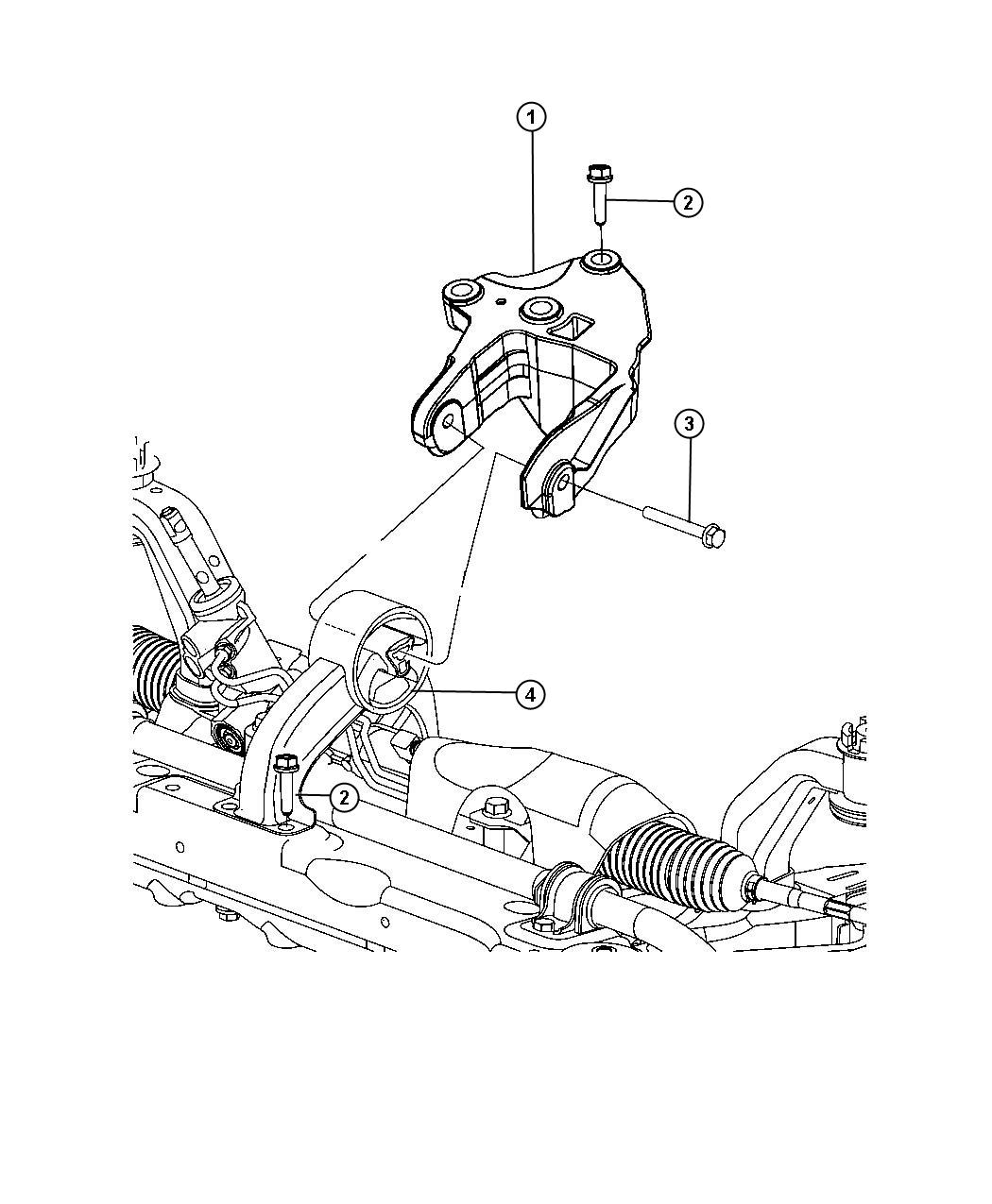 Diagram Engine Mounting Rear FWD 3.6L [3.6L Mid V6 Engine]. for your Chrysler