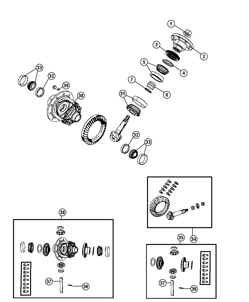 Diagram Differential Assembly. for your 2003 Chrysler 300  M 