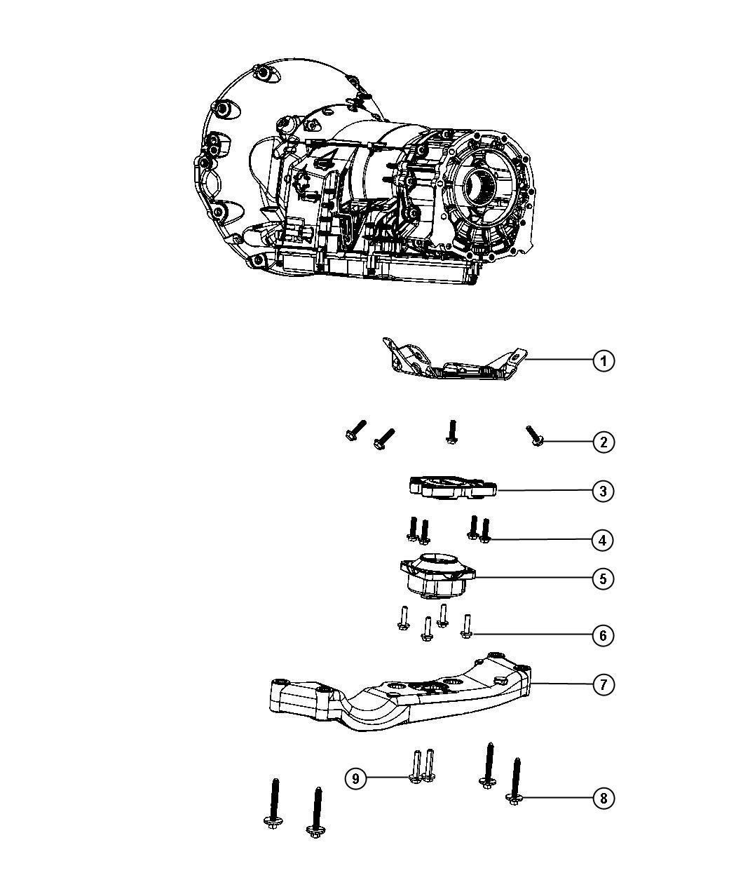 Diagram Transmission Support AWD. for your 2002 Chrysler 300  M 