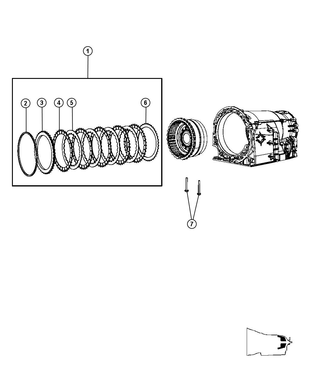 Diagram B2 Clutch Assembly. for your 2011 Chrysler 300 LX  