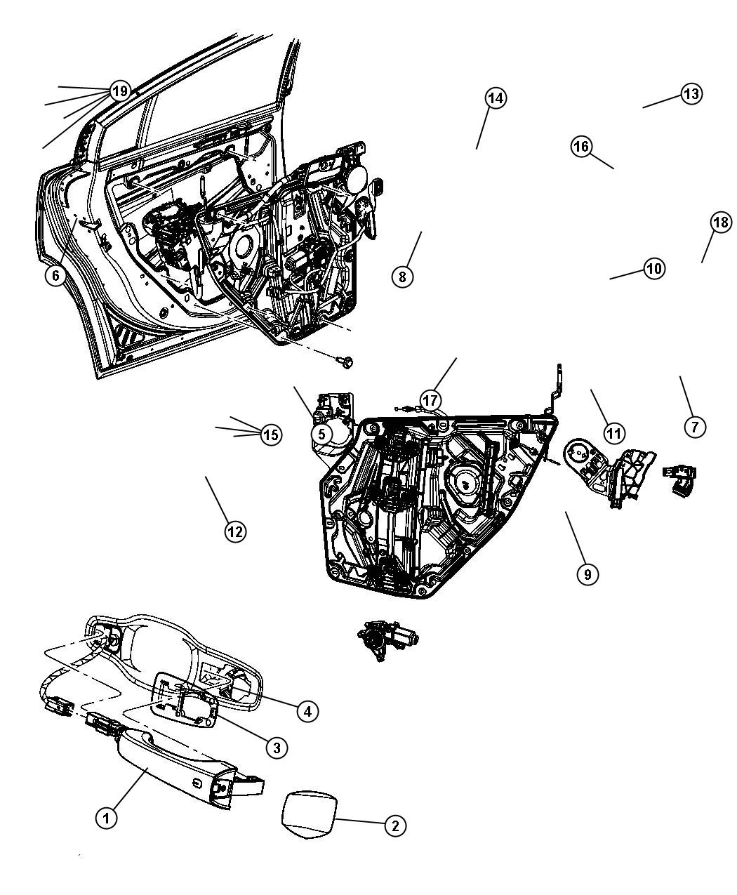 Diagram Rear Door, Hardware Components, 300. for your 2016 Chrysler Town & Country   