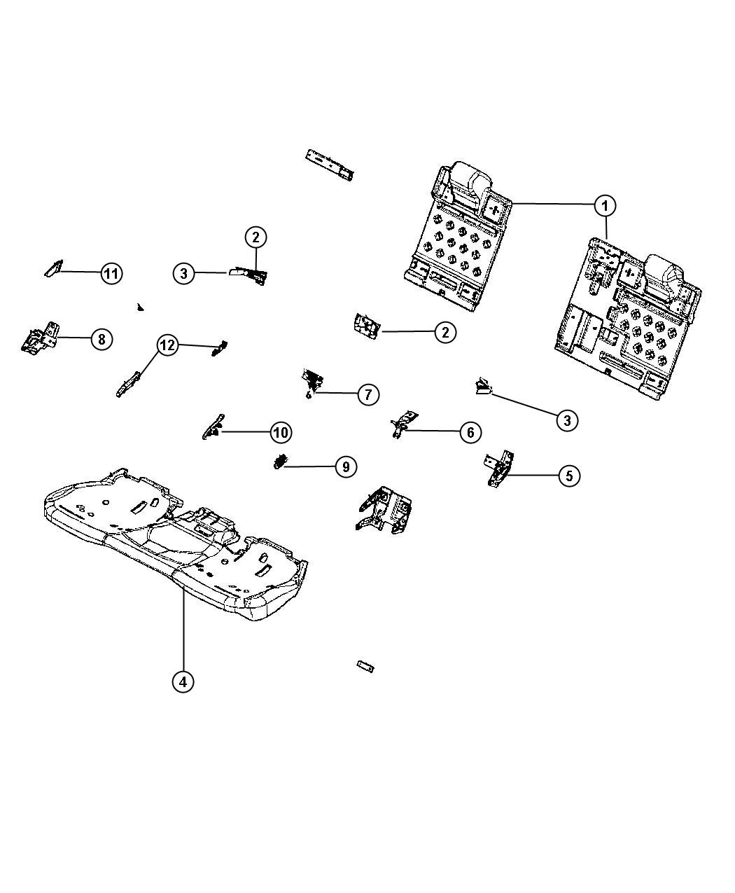 Diagram Rear Seat - Split Seat. for your Chrysler 300  M