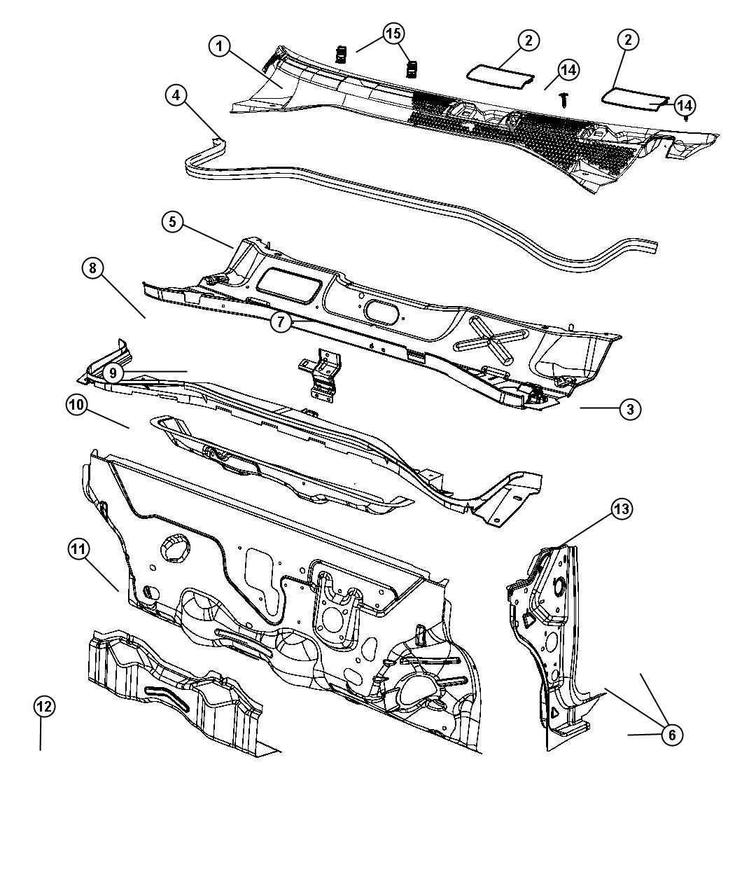 Diagram Cowl. for your Chrysler 300  M