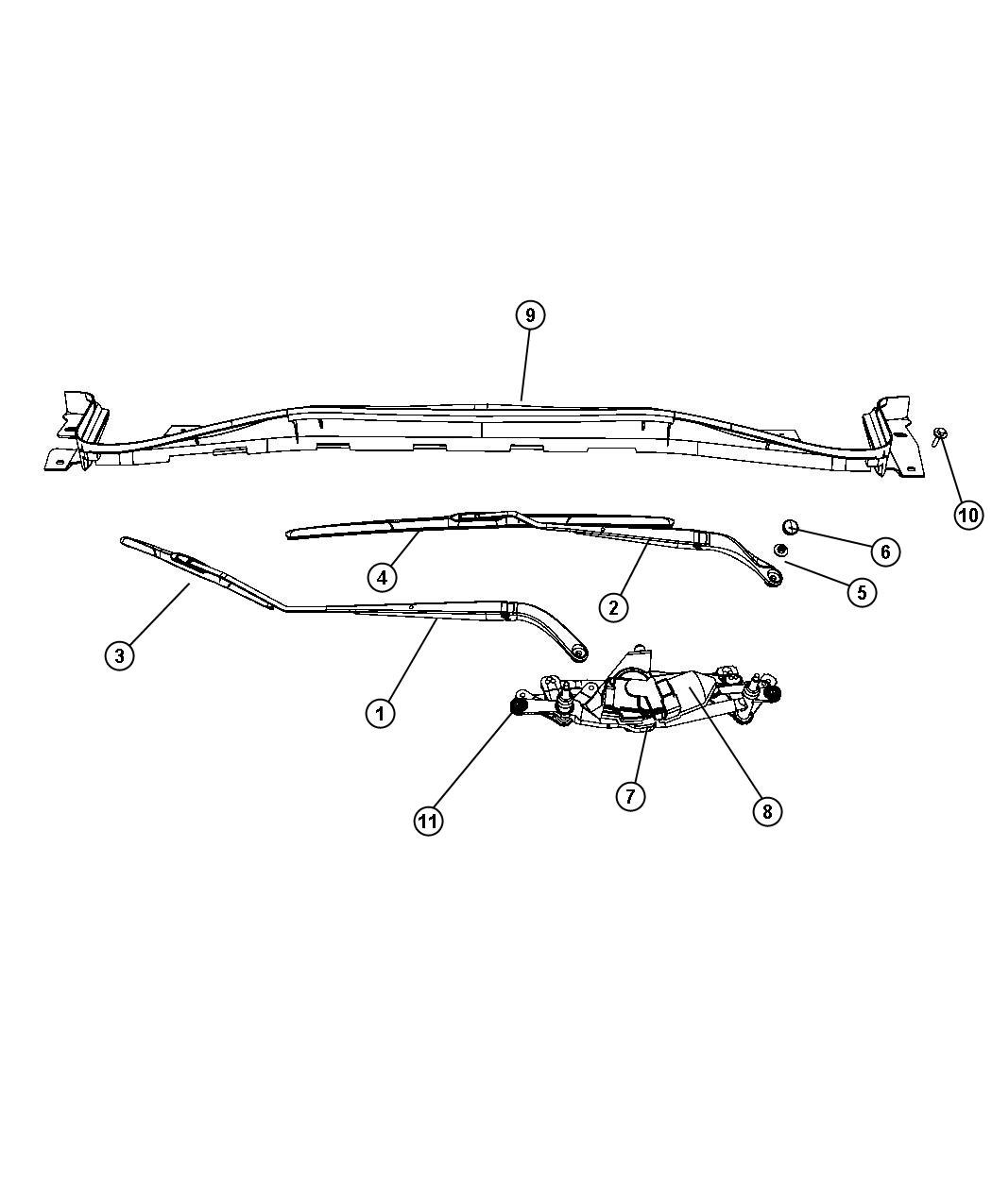 Diagram Front Wiper System. for your Chrysler 300  M