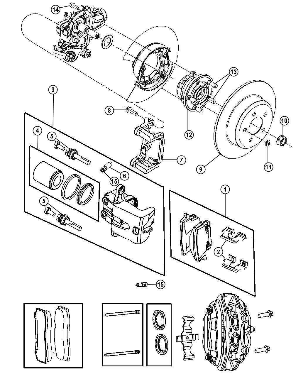 Diagram Brakes, Rear, Disc. for your 2001 Chrysler 300  M 