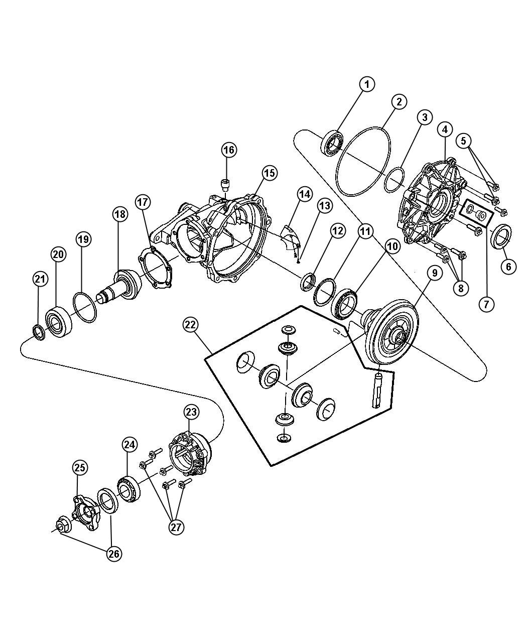 Diagram Housing and Differential with Internal Components. for your 2007 Ram 1500   