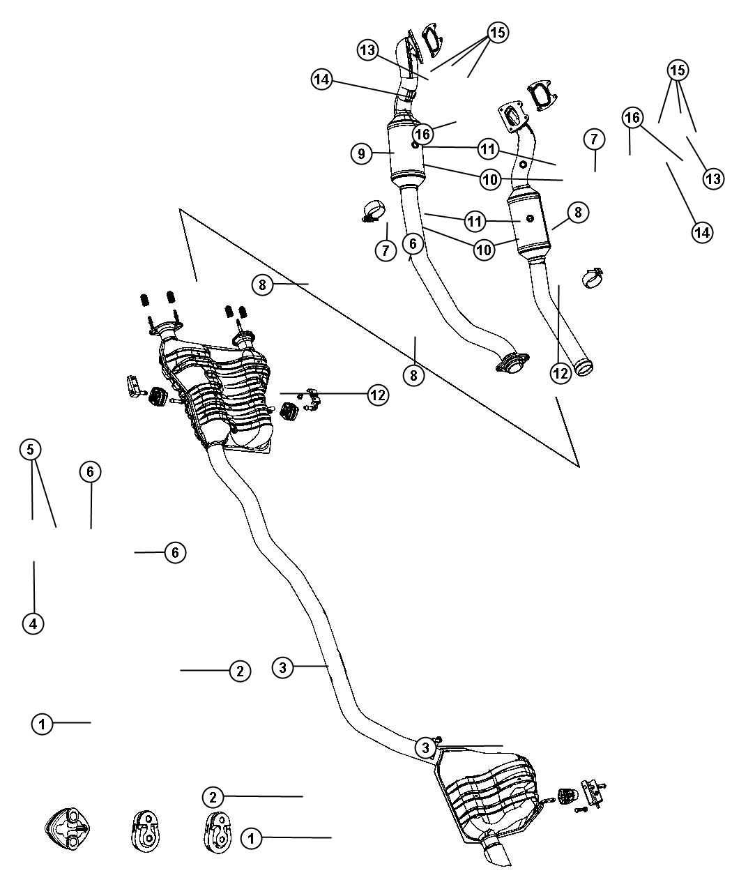 Diagram Exhaust System. for your 2003 Chrysler 300  M 