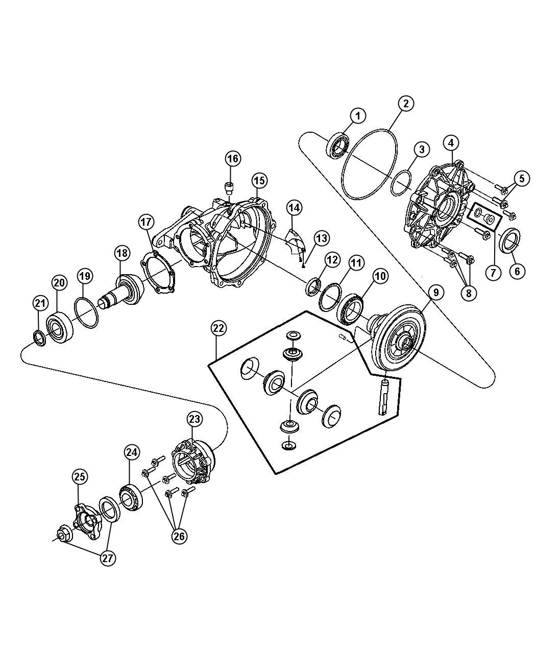 Diagram Housing and Differential with Internal Components. for your 2007 Ram 1500   