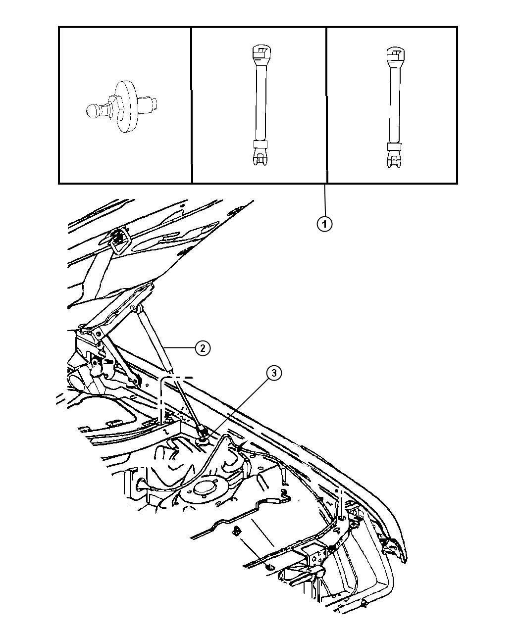 Hood Prop Kit. Diagram