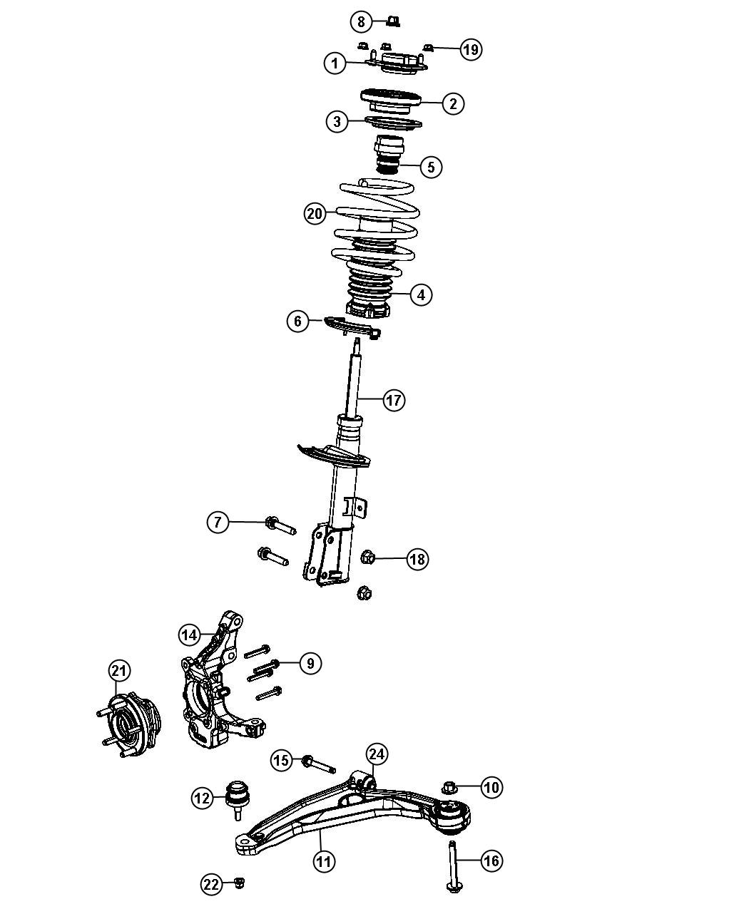 Diagram Suspension, Front. for your Dodge