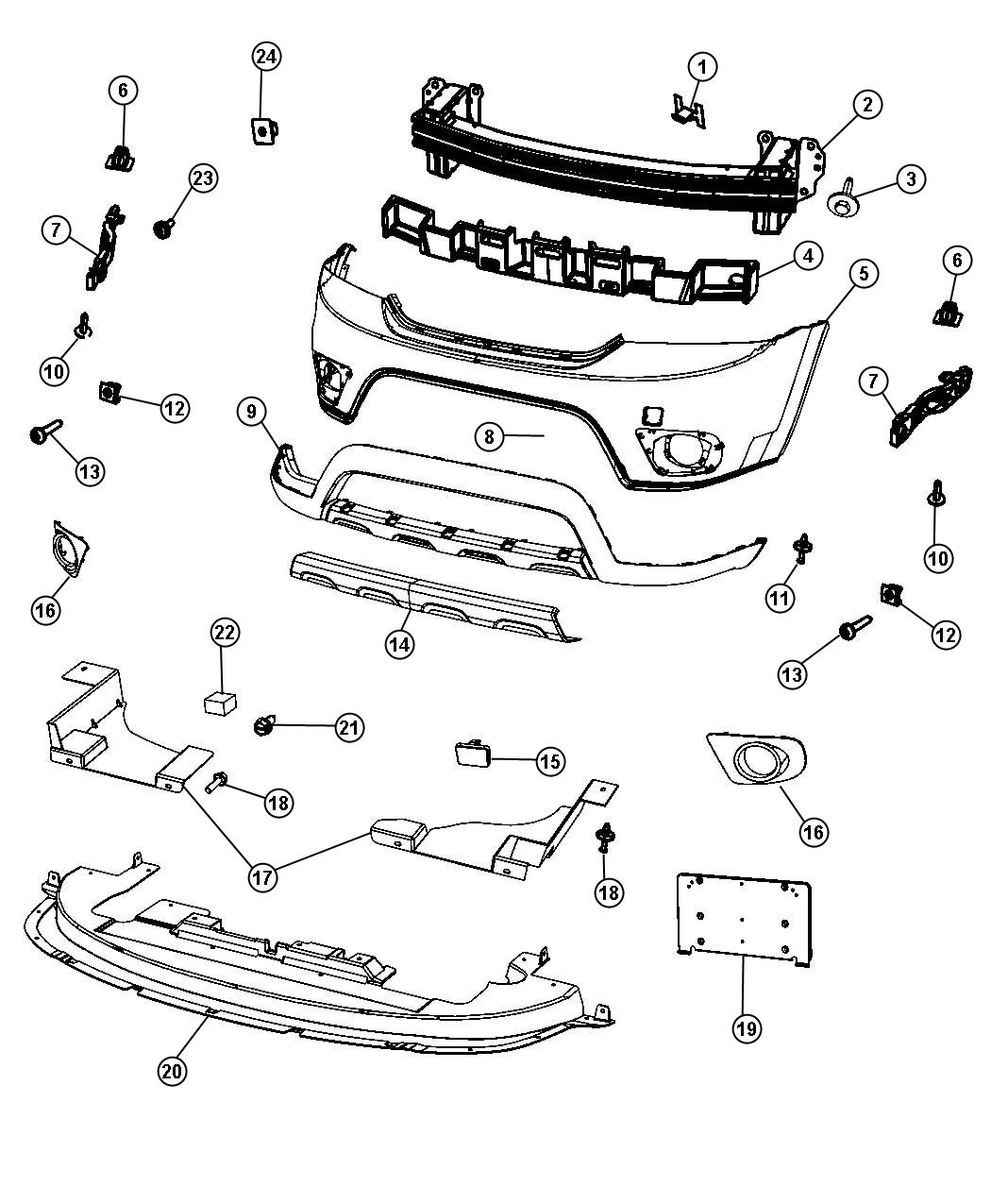 Fascia, Front. Diagram