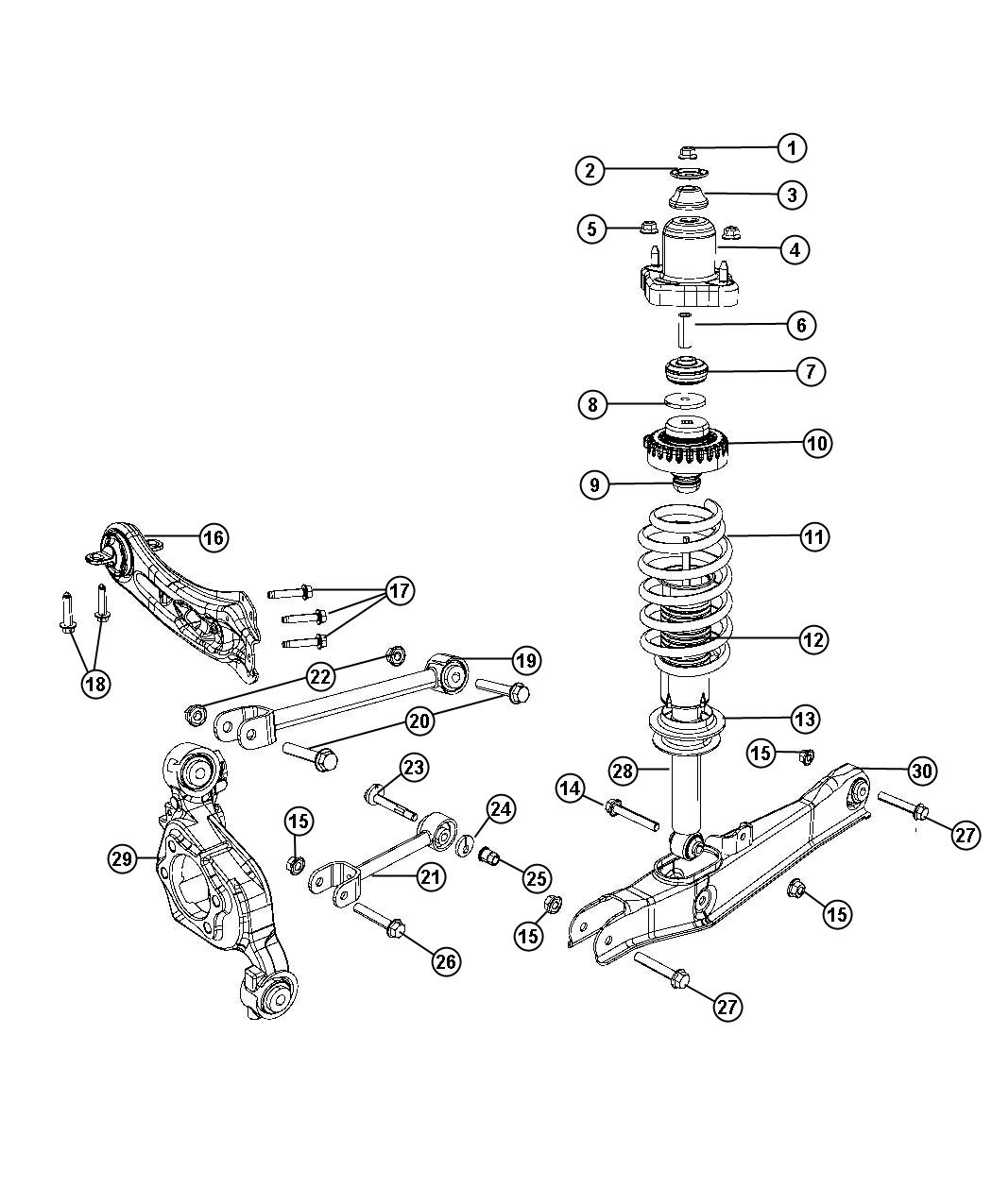 Diagram Suspension, Rear. for your Dodge