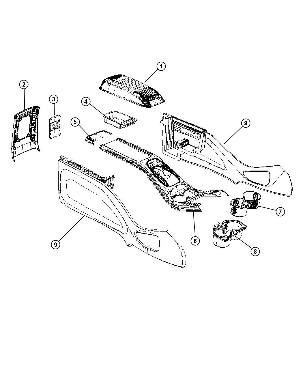 Floor Console. Diagram