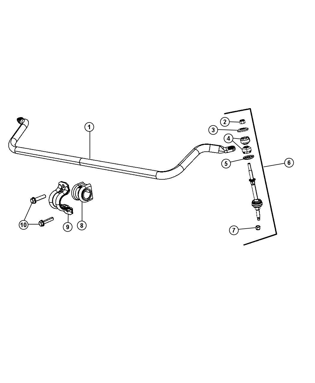 Stabilizer Bar, Front, 2WD. Diagram