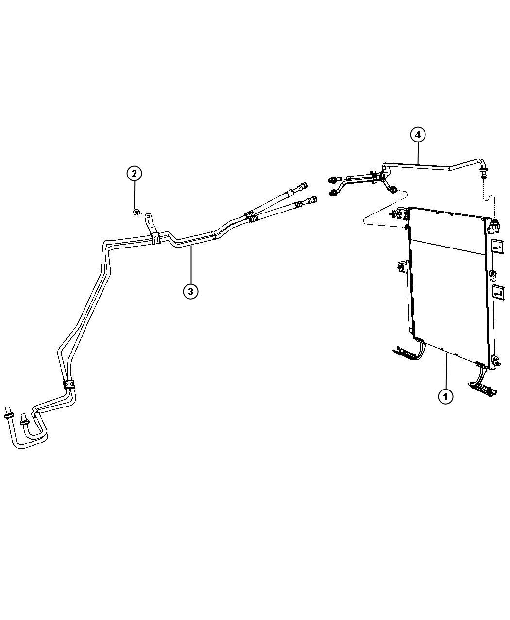 Diagram Transmission Oil Cooler and Lines 6.7L [6.7L I6 Cummins Turbo Diesel Engine]. for your 2010 Dodge Ram 2500   