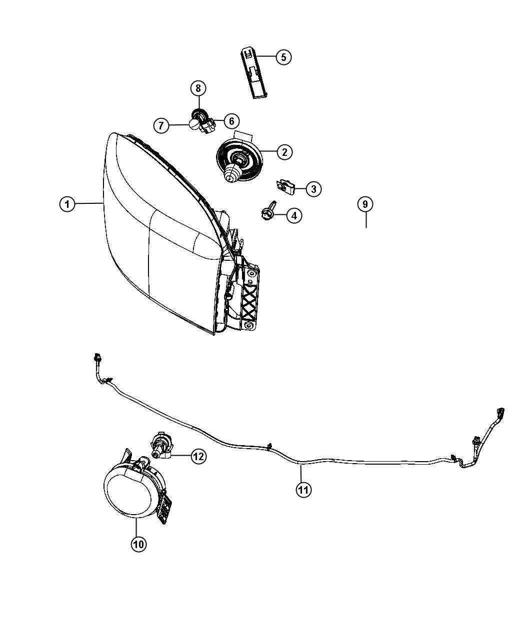 Lamps Front. Diagram