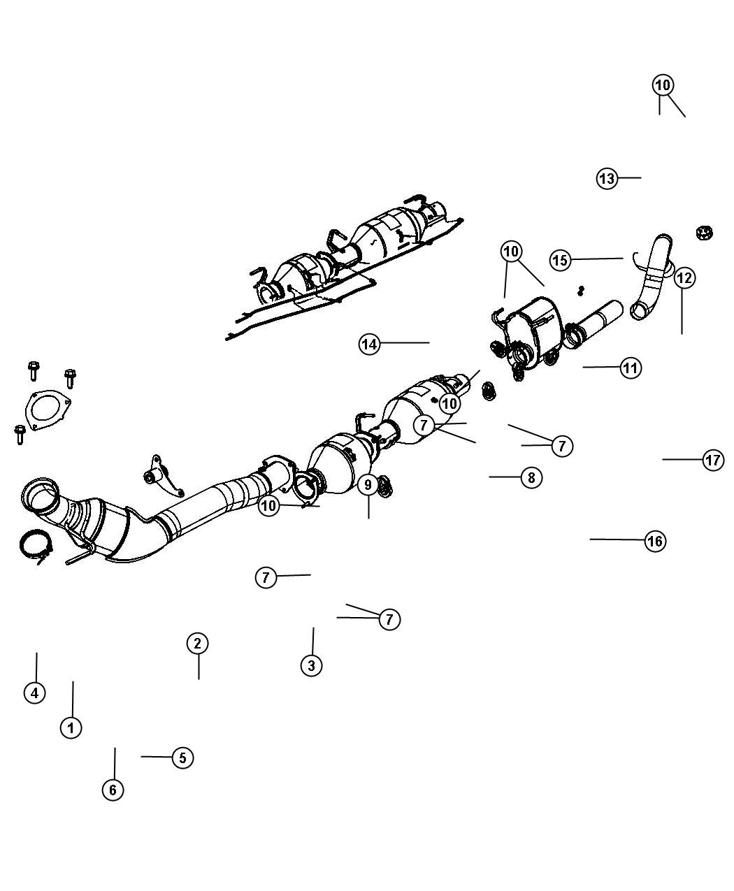 Exhaust System 6.7L Diesel [6.7L I6 Cummins Turbo Diesel Engine]. Diagram