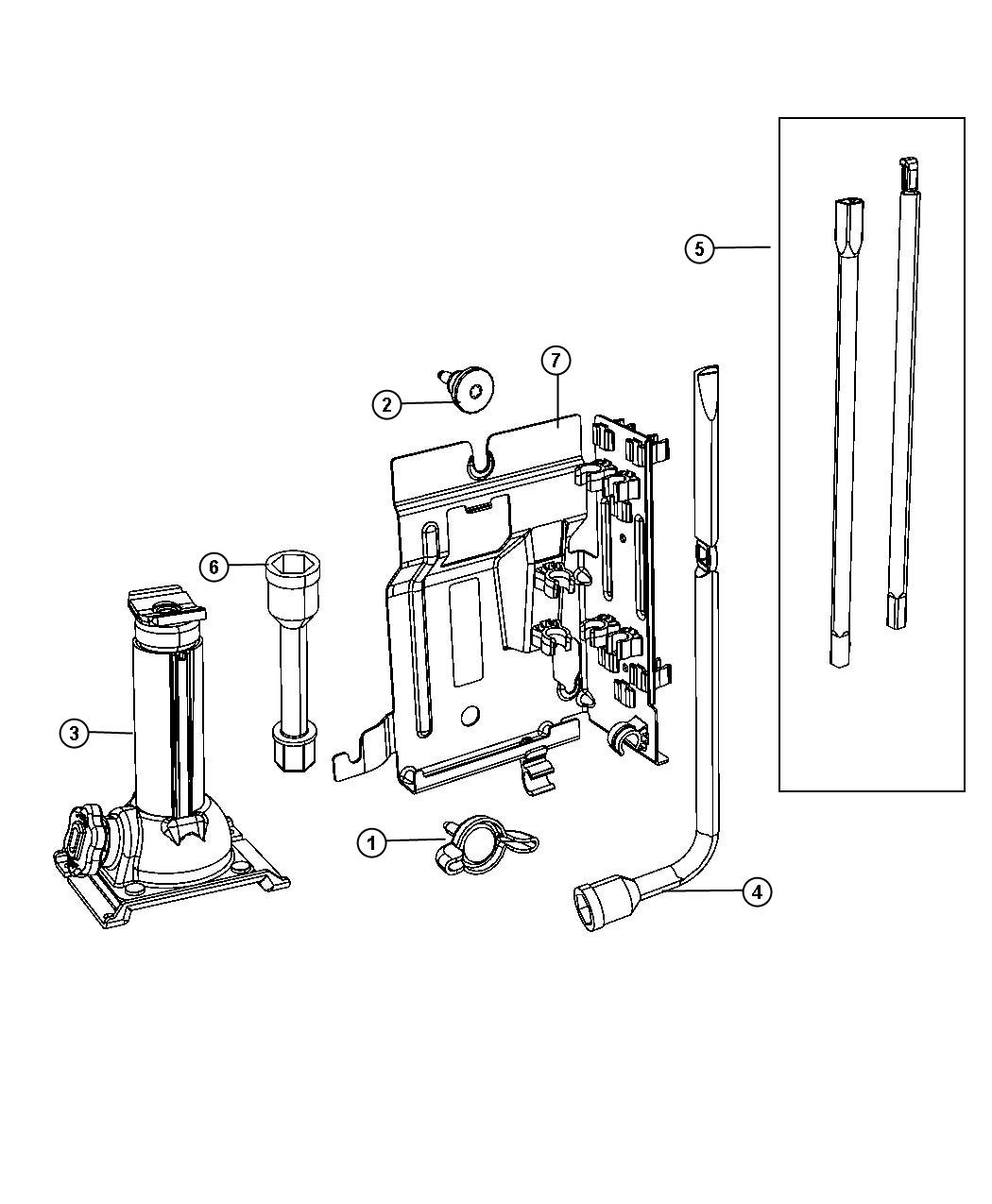 Jack Assembly And Tools. Diagram