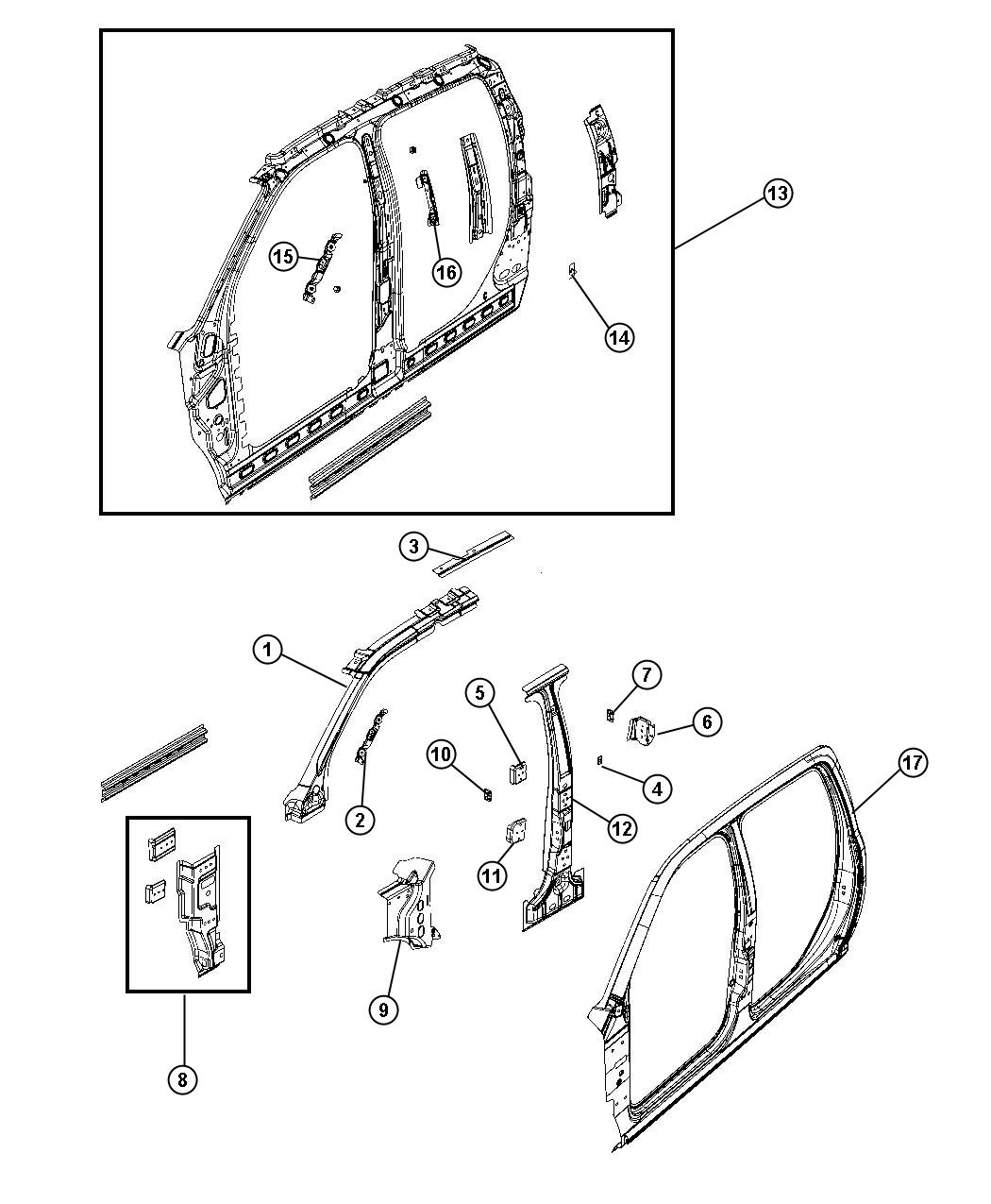 Diagram Front Aperture Panel - Crew Cab. for your Chrysler 300  M