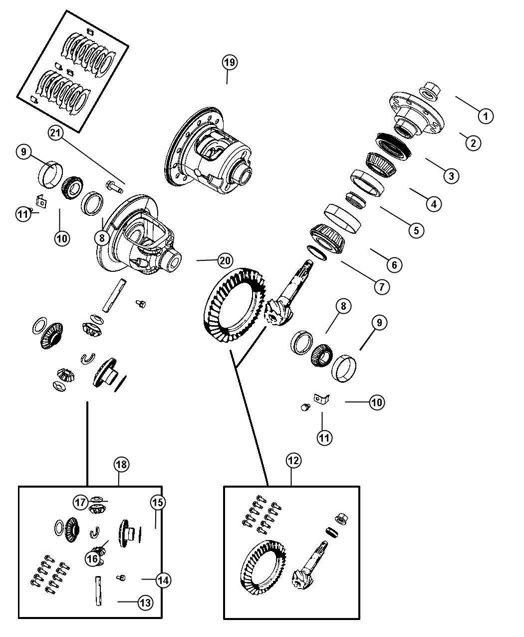 Diagram Differential Assembly. for your 2002 Chrysler 300  M 