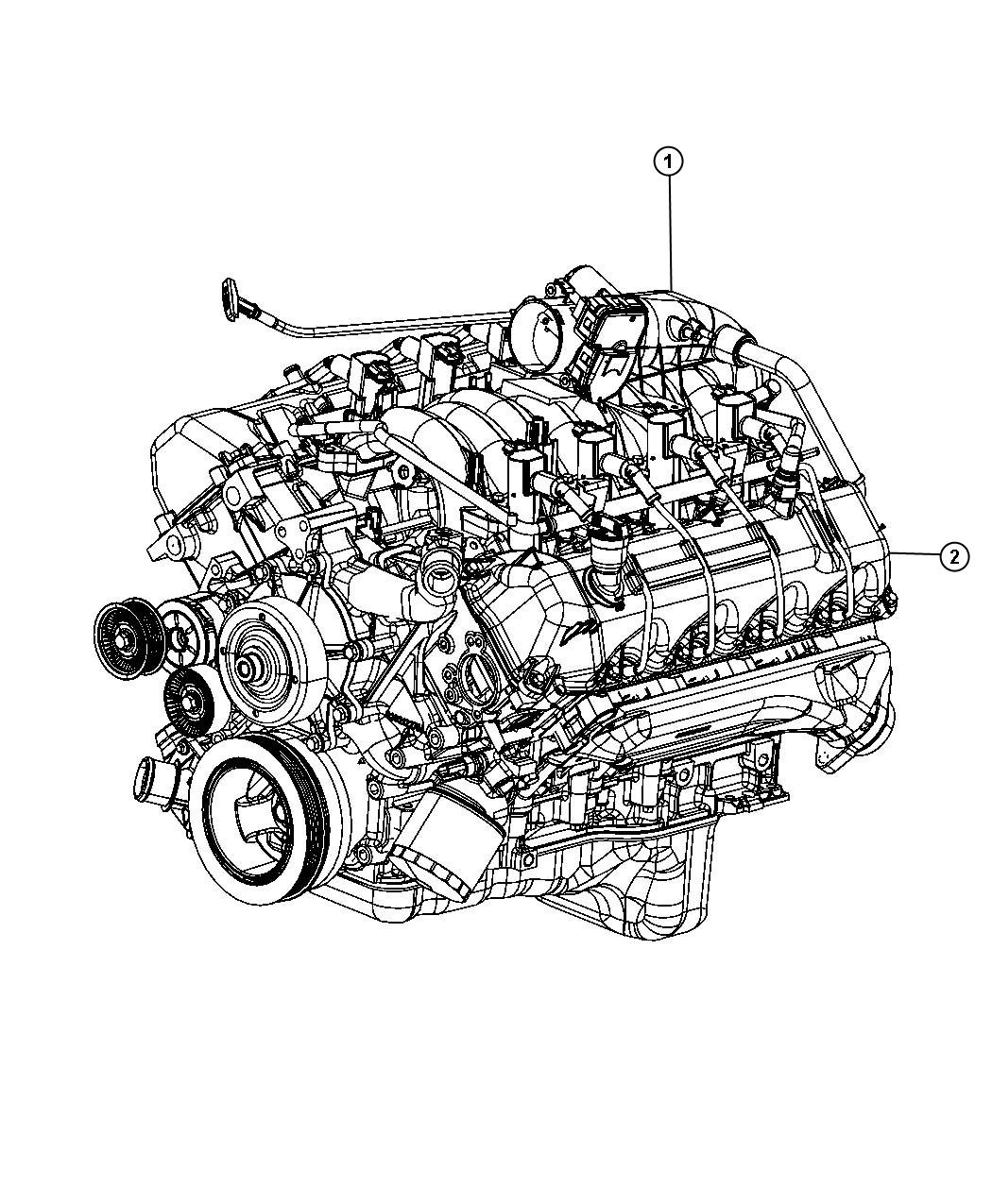 Diagram Engine Assembly And Service Long Block 4.7L [4.7L V8 Engine]. for your Ram 1500  