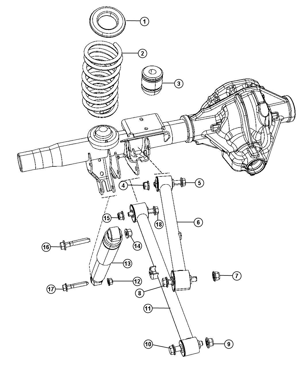 Diagram Suspension,Rear. for your 2021 Ram 1500   