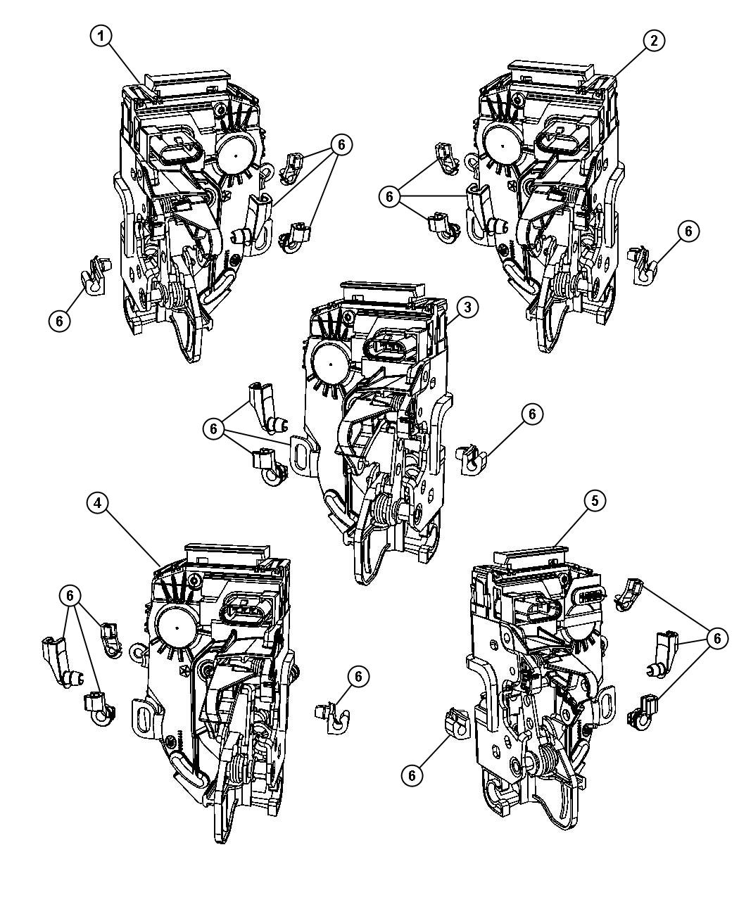 Diagram Latch and Clips. for your 1999 Chrysler 300  M 