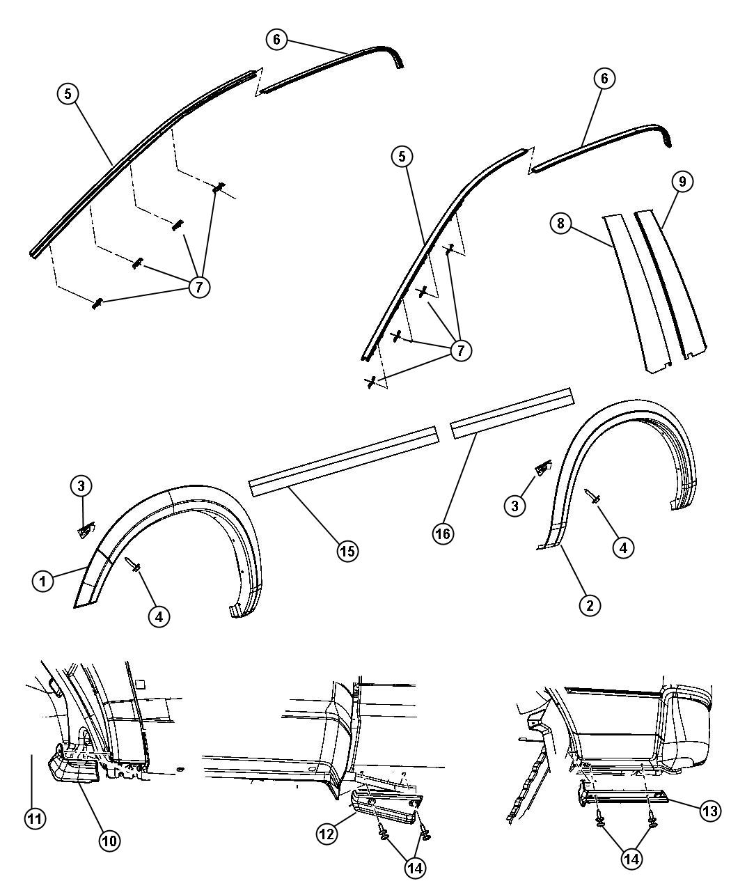 Diagram Exterior Ornamentation. for your 2012 Dodge Challenger   