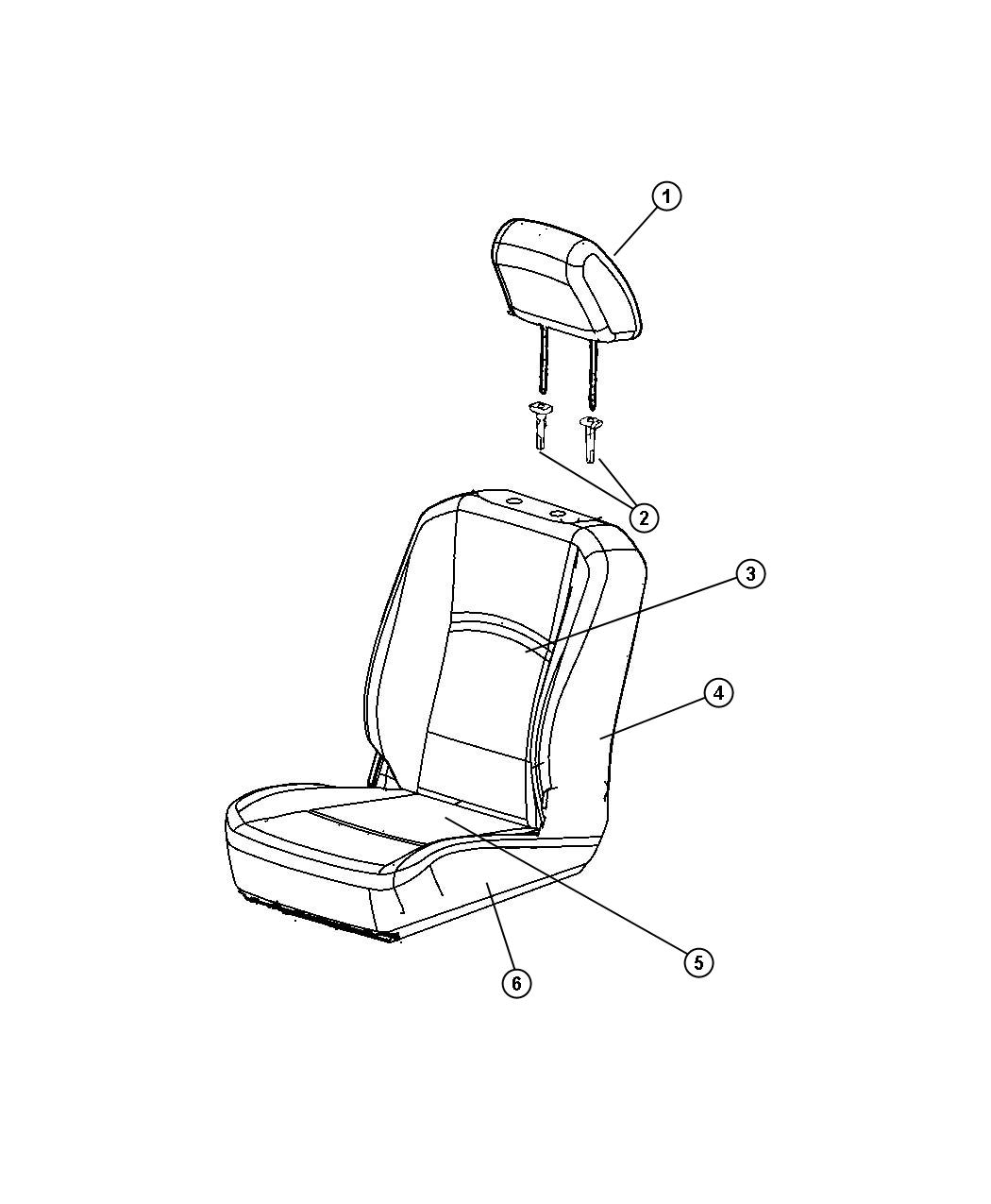 Front Seat - Bucket - Trim Code [AJ]. Diagram