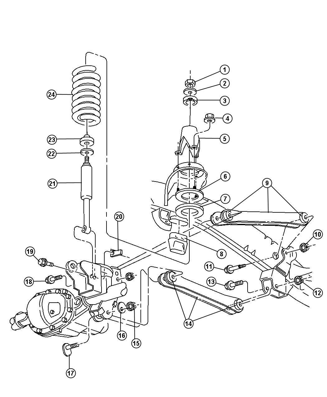 Diagram Suspension,Front, 4WD. for your 2001 Chrysler 300  M 