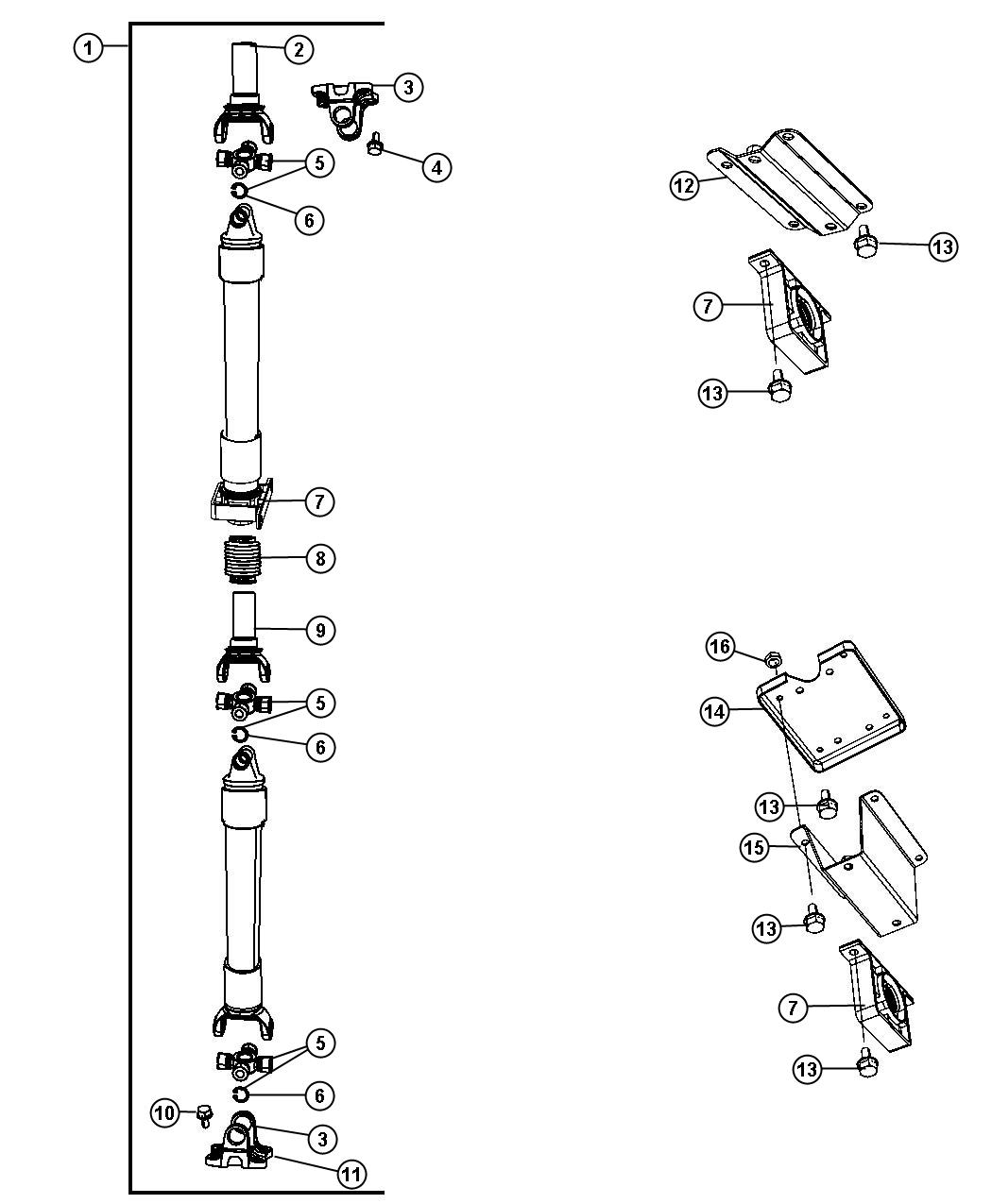 Diagram Drive Shaft, 2-Piece. for your Chrysler 300  M