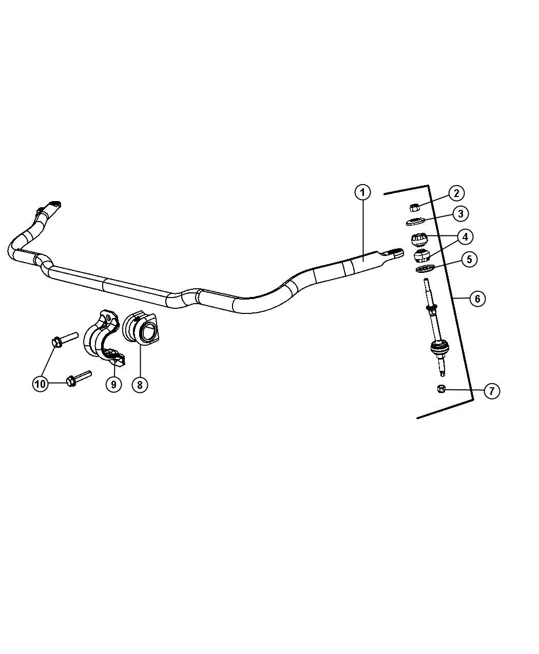 Diagram Stabilizer Bar, Front, DX 1, 6. for your 2001 Chrysler 300  M 