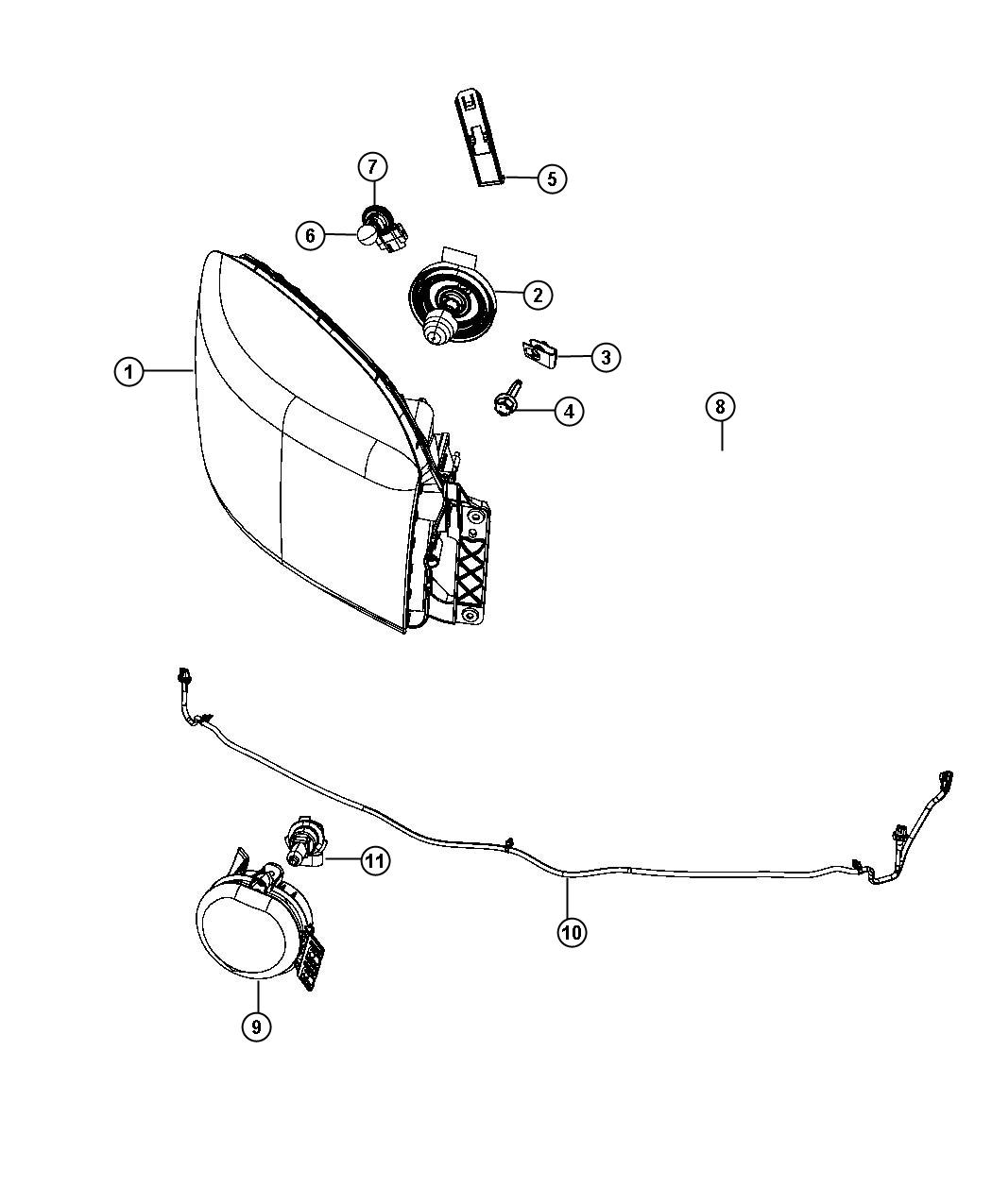 Lamps Front. Diagram