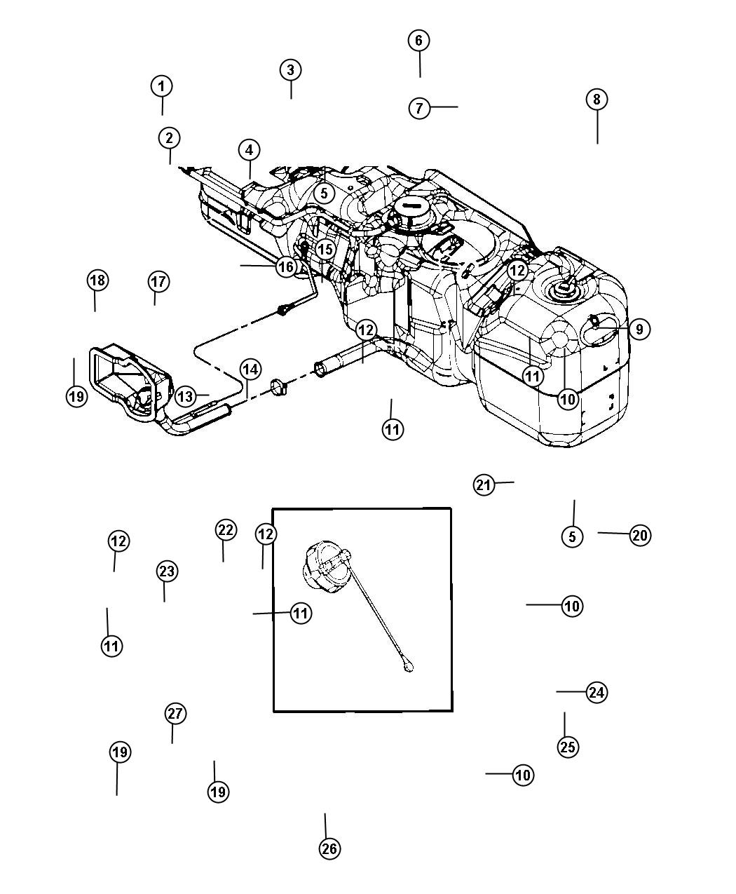 Diagram Fuel Filler Tube. for your Dodge Ram 3500  