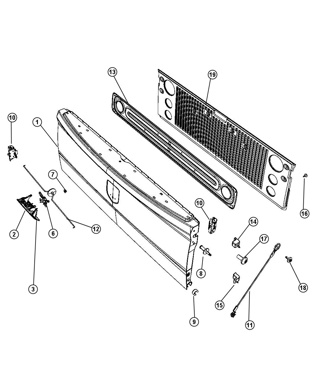 Tailgate. Diagram