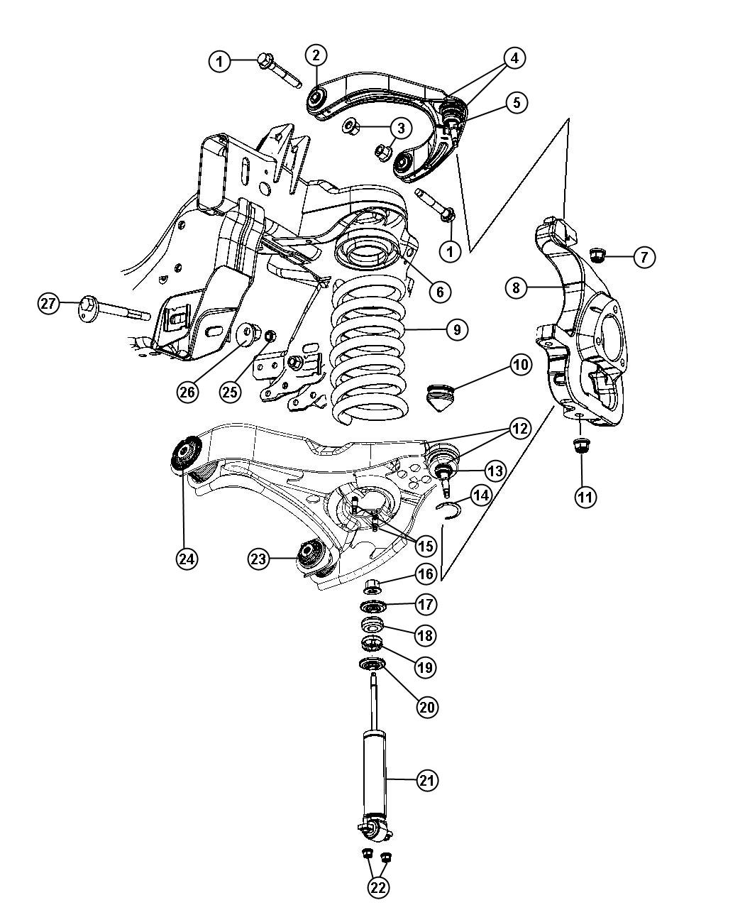 Suspension, Front, DJ 2. Diagram