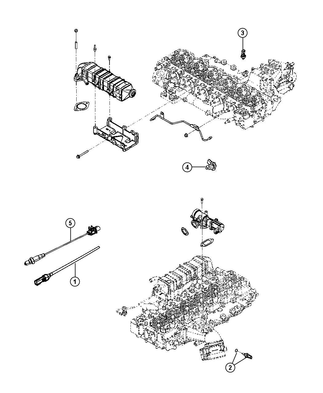 Diagram Sensors Exhaust and Oxygen Diesel. for your Ram 2500  